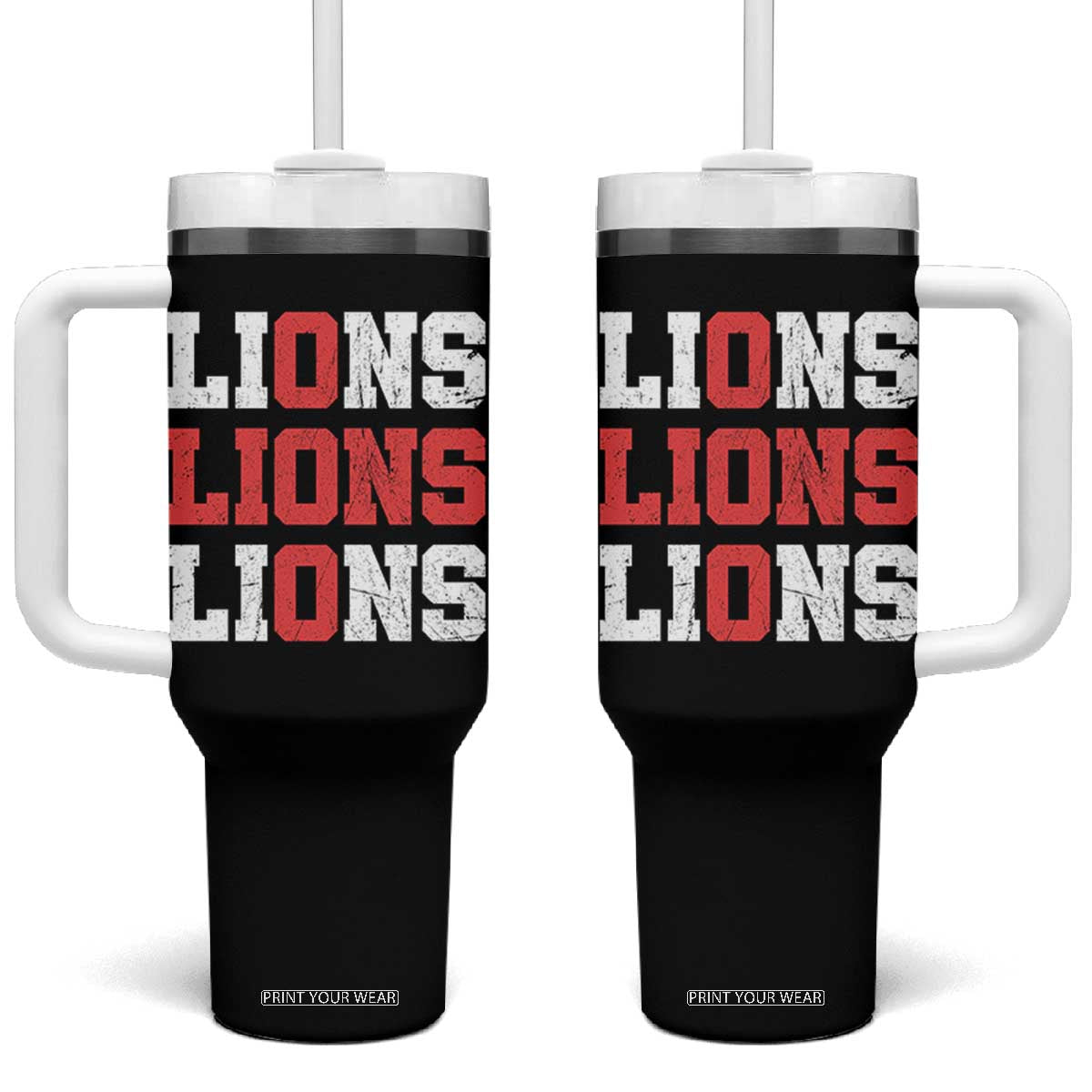 England Lions Soccer English Pride Tumbler With Handle TS11 One Size: 40 oz Black Print Your Wear