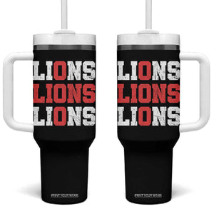 England Lions Soccer English Pride Tumbler With Handle TS11 One Size: 40 oz Black Print Your Wear