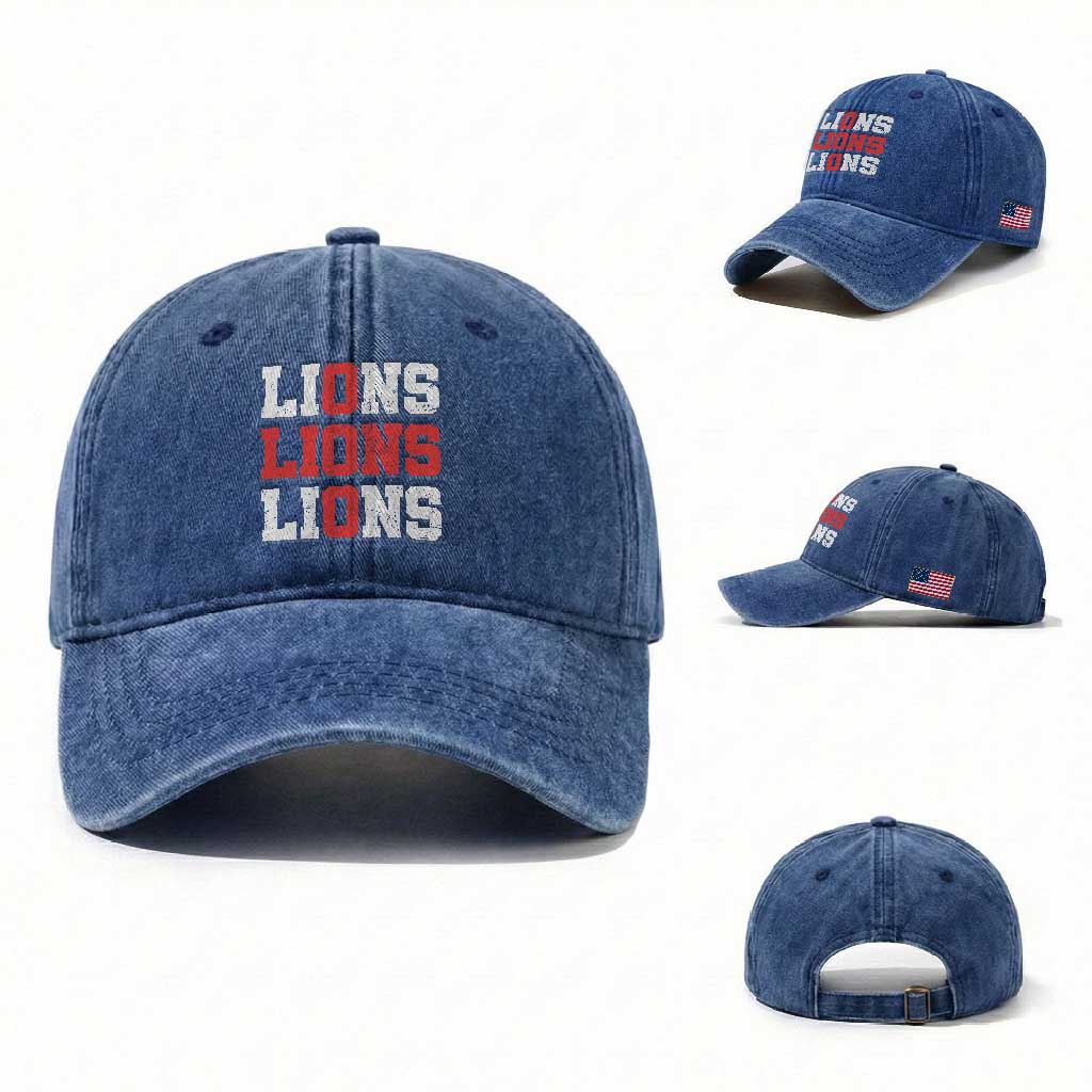 England Lions Soccer English Pride Washed Cotton Baseball Cap TS11 Washed Cap Universal Fit Royal Blue Print Your Wear
