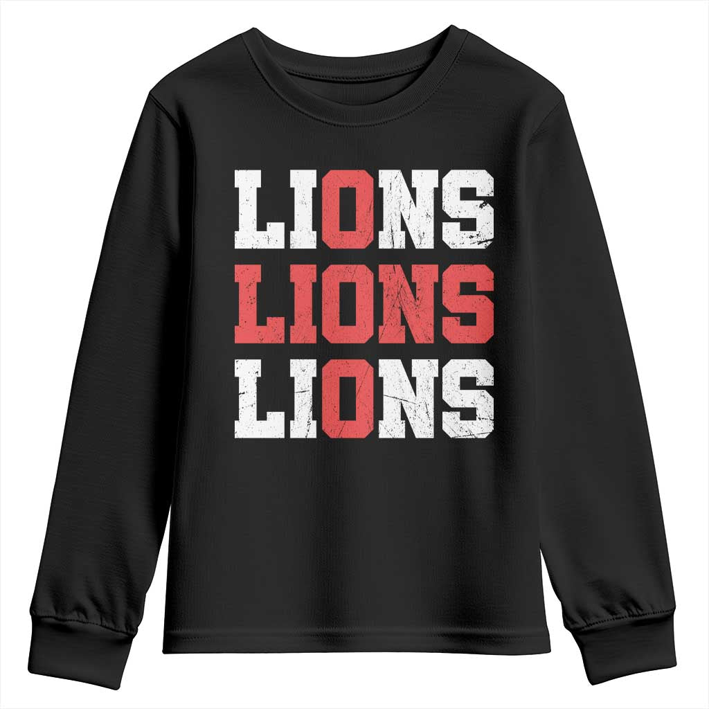 England Lions Soccer English Pride Youth Sweatshirt TS11 Black Print Your Wear