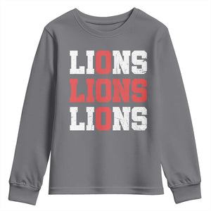 England Lions Soccer English Pride Youth Sweatshirt TS11 Charcoal Print Your Wear