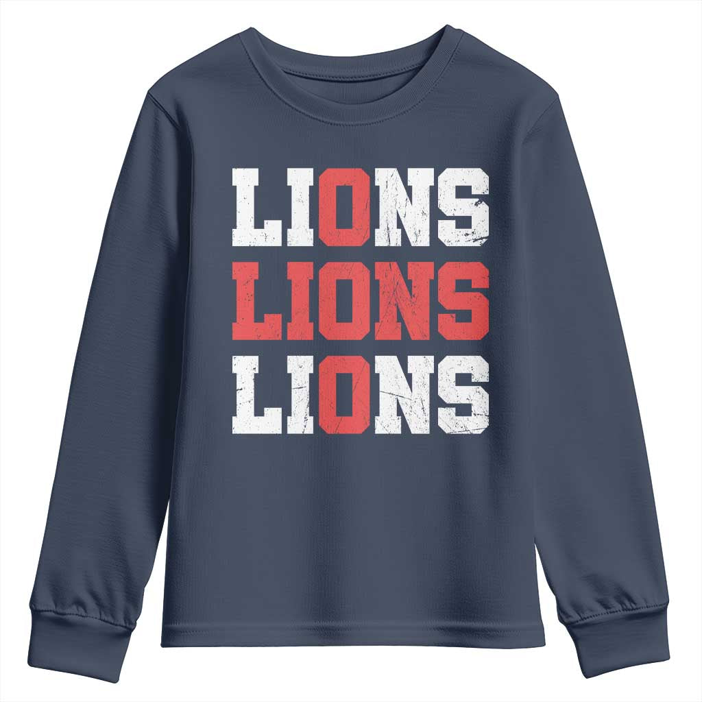 England Lions Soccer English Pride Youth Sweatshirt TS11 Navy Print Your Wear