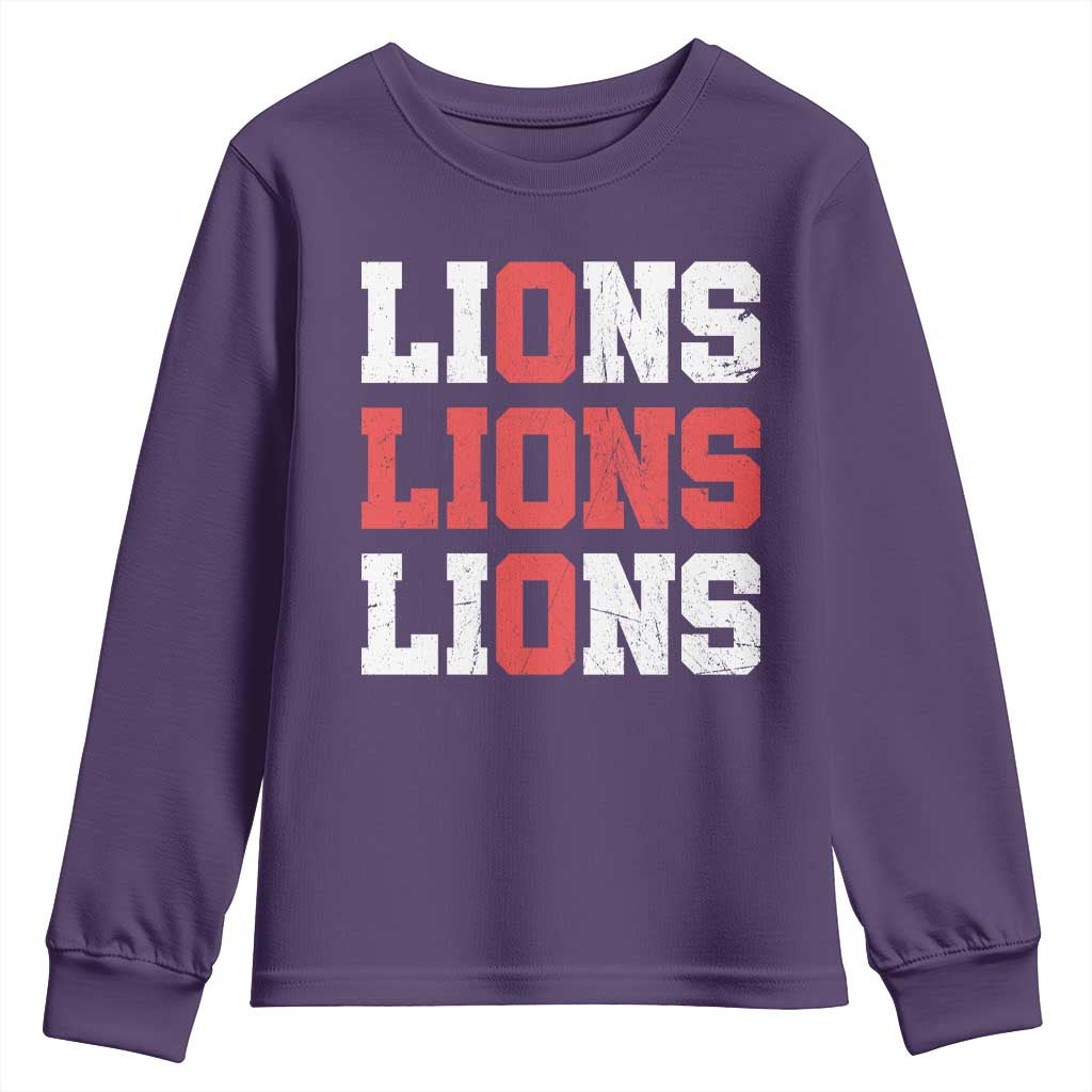 England Lions Soccer English Pride Youth Sweatshirt TS11 Purple Print Your Wear