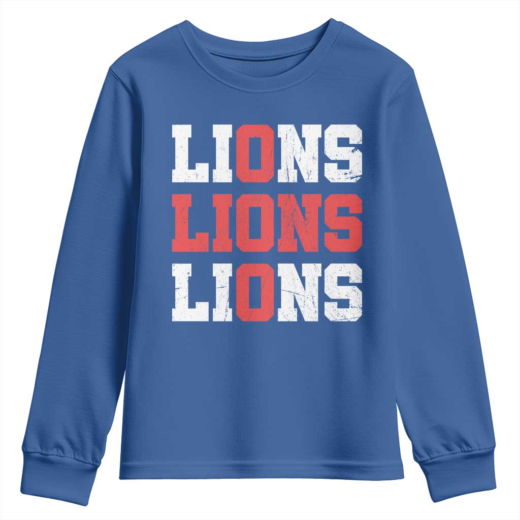 England Lions Soccer English Pride Youth Sweatshirt TS11 Royal Blue Print Your Wear