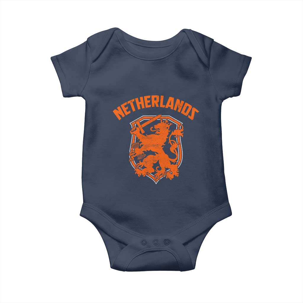 Netherlands Dutch Republic Lion Vintage Holland Crest Baby Onesie TS11 Navy Print Your Wear