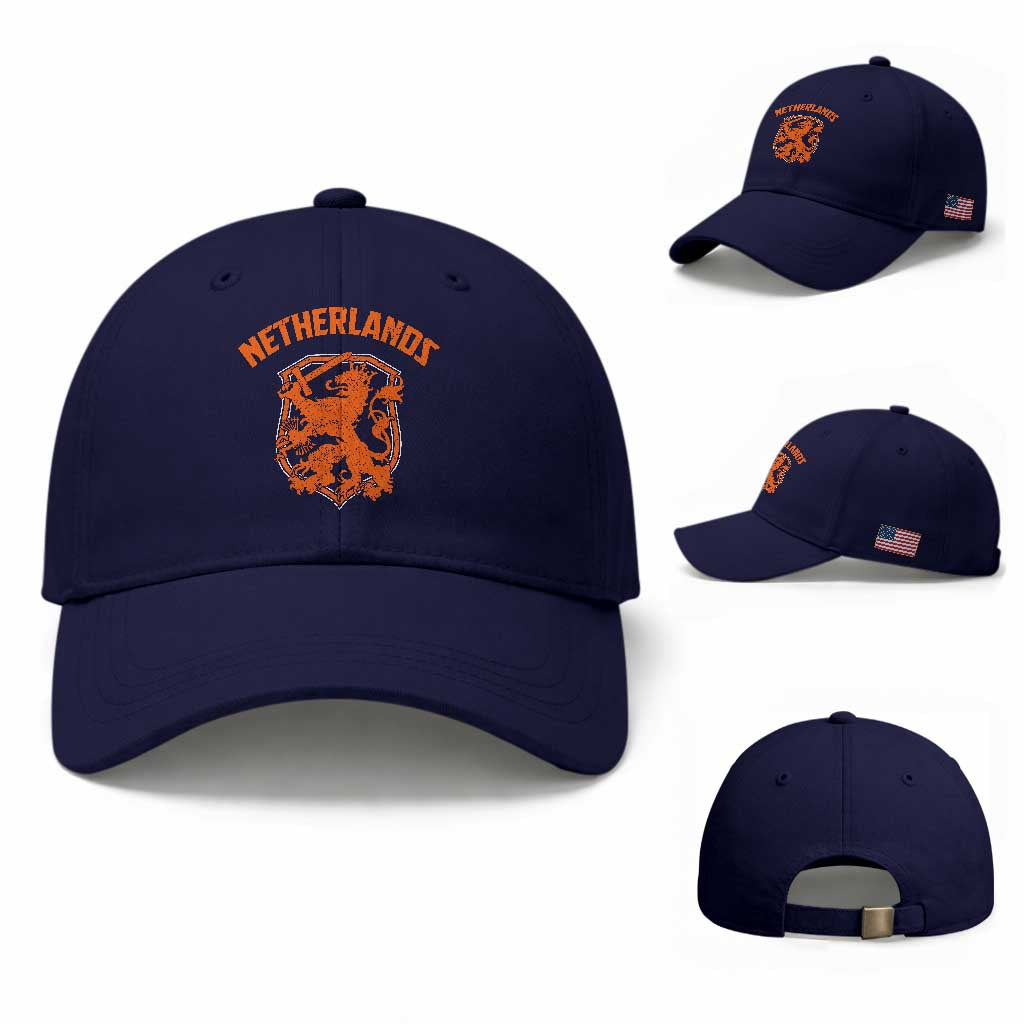 Netherlands Dutch Republic Lion Vintage Holland Crest Baseball Cap TS11 Baseball Cap Universal Fit Dark Blue Print Your Wear