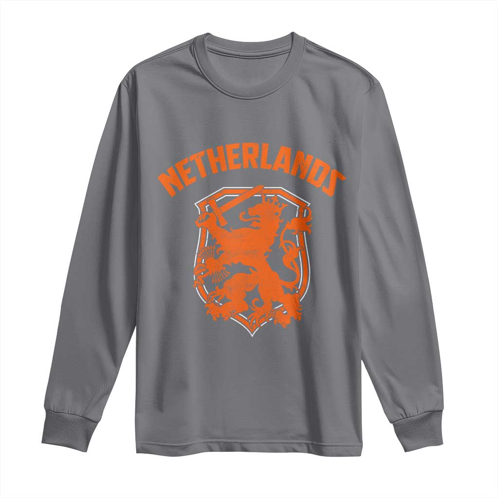 Netherlands Dutch Republic Lion Vintage Holland Crest Long Sleeve Shirt TS11 Charcoal Print Your Wear