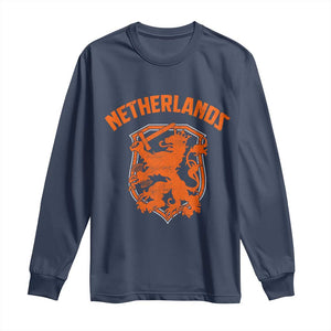 Netherlands Dutch Republic Lion Vintage Holland Crest Long Sleeve Shirt TS11 Navy Print Your Wear