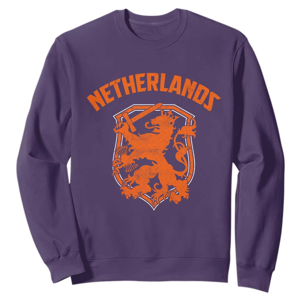 Netherlands Dutch Republic Lion Vintage Holland Crest Sweatshirt TS11 Purple Print Your Wear