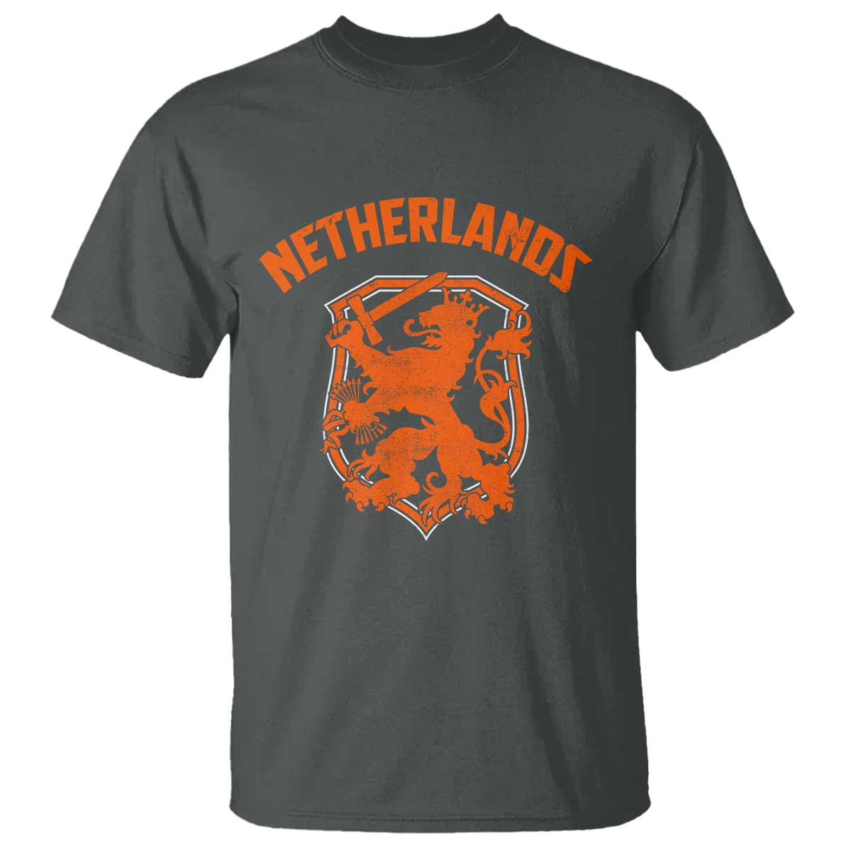 Netherlands Dutch Republic Lion Vintage Holland Crest T Shirt TS11 Dark Heather Print Your Wear