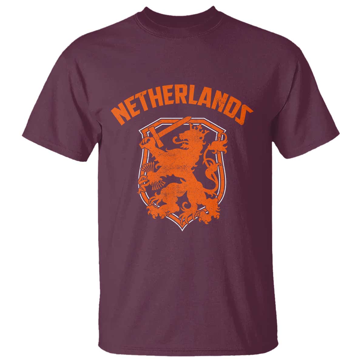 Netherlands Dutch Republic Lion Vintage Holland Crest T Shirt TS11 Maroon Print Your Wear