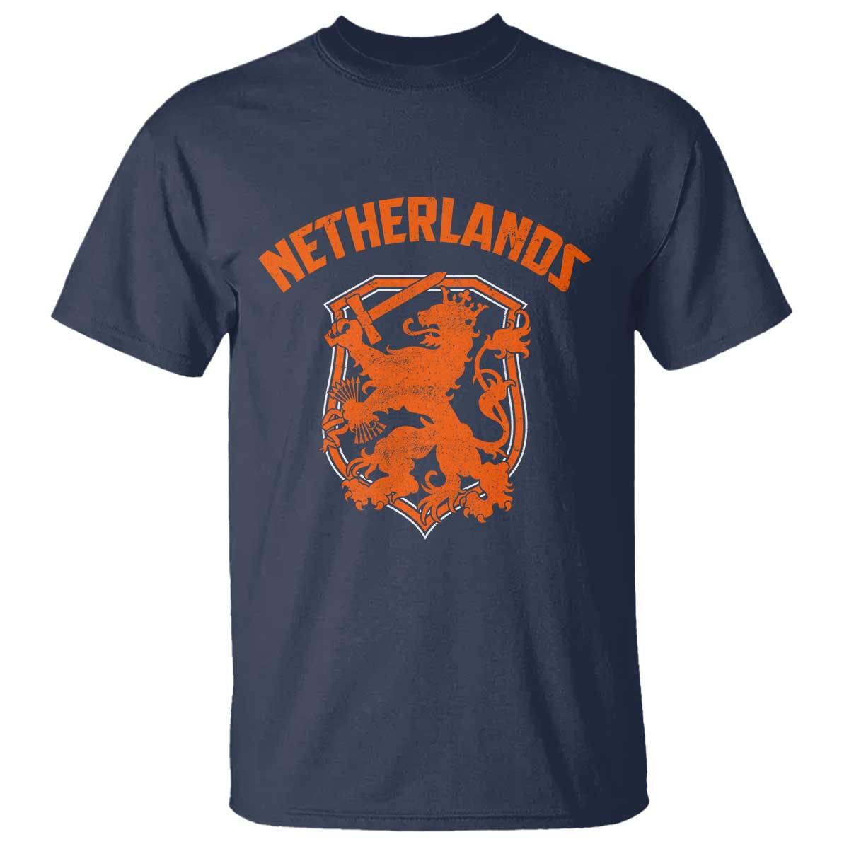Netherlands Dutch Republic Lion Vintage Holland Crest T Shirt TS11 Navy Print Your Wear