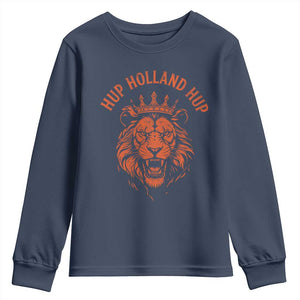 Hup Holland Hup Dutch Orange Lion Netherlands Heritage Youth Sweatshirt TS11 Navy Print Your Wear
