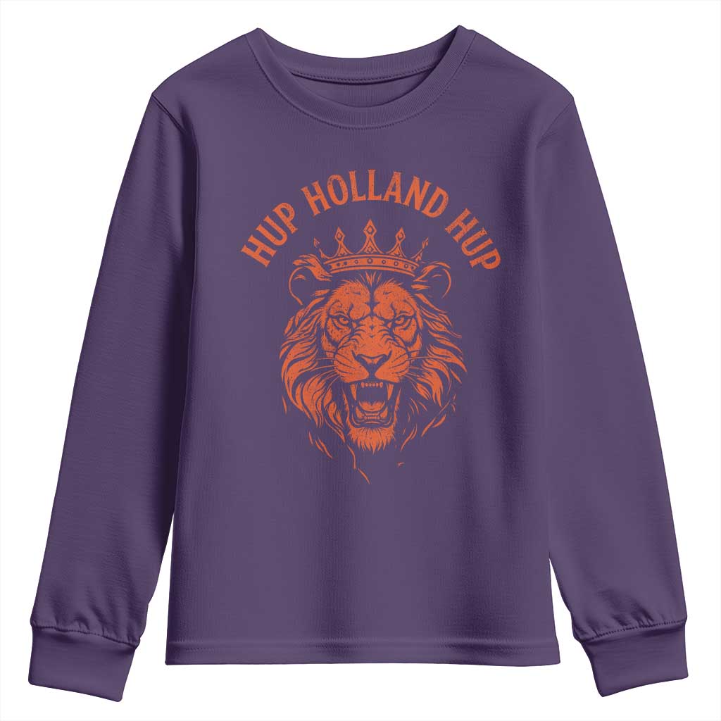 Hup Holland Hup Dutch Orange Lion Netherlands Heritage Youth Sweatshirt TS11 Purple Print Your Wear