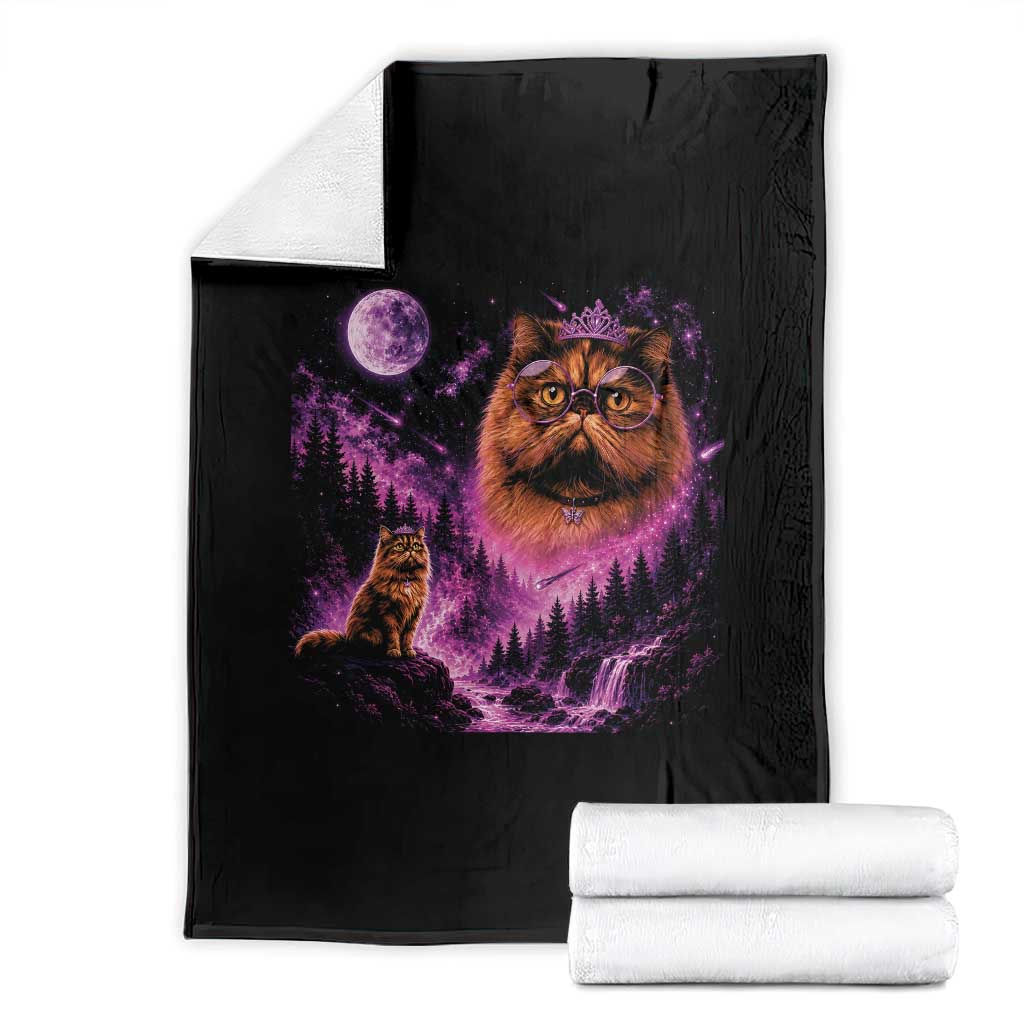 Princess Cat Howling To The Moon Vintage 90s Nature Throw Blanket TS11 Black Print Your Wear