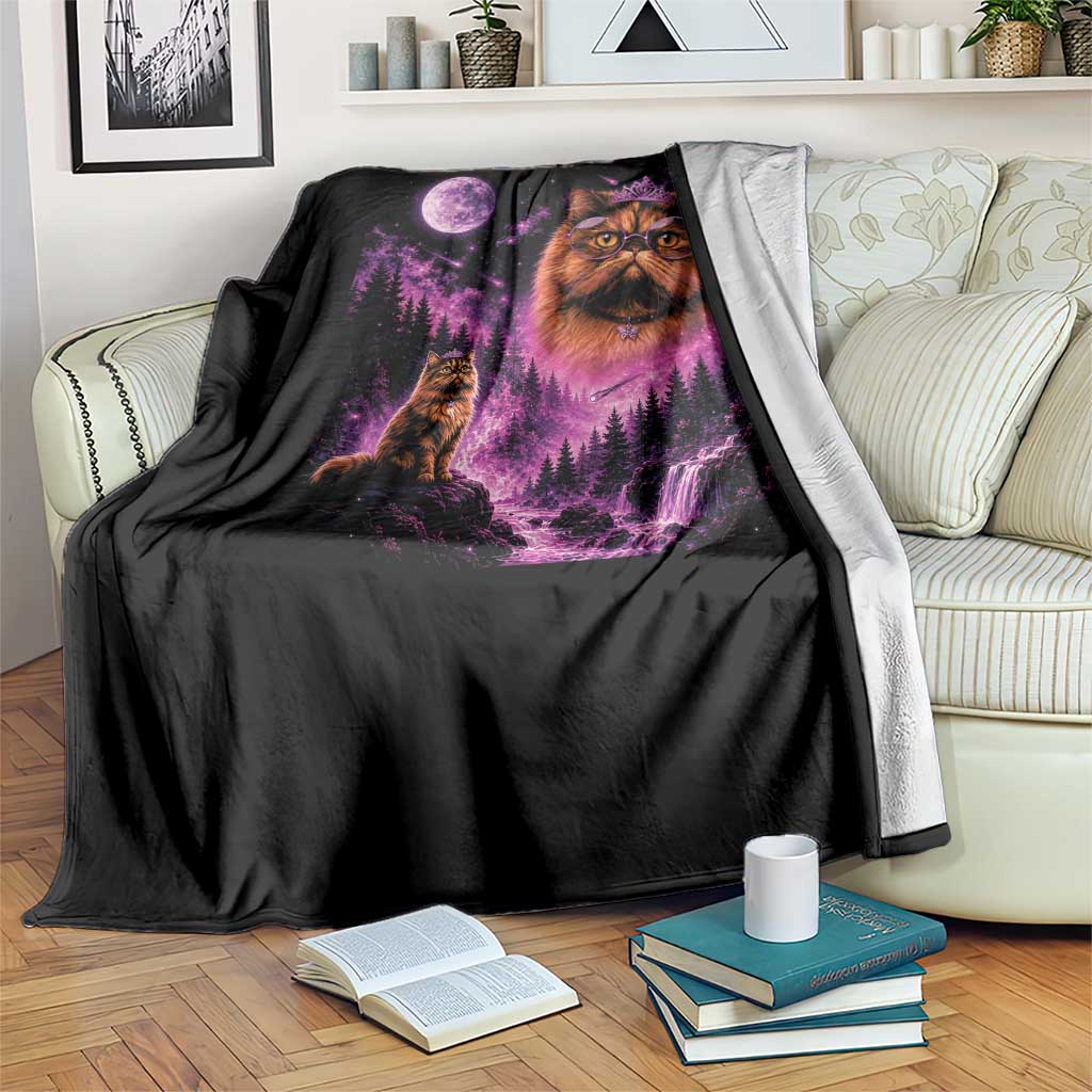 Princess Cat Howling To The Moon Vintage 90s Nature Throw Blanket TS11 Print Your Wear