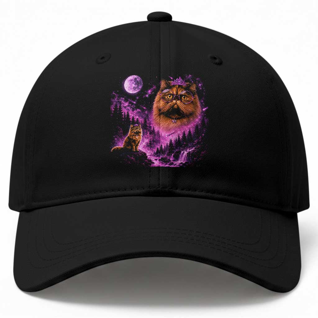 Princess Cat Howling To The Moon Vintage 90s Nature Baseball Cap TS11 Print Your Wear