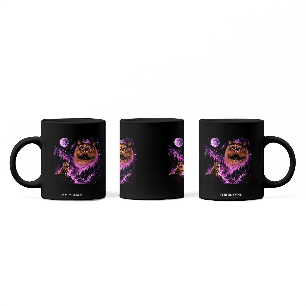 Princess Cat Howling To The Moon Vintage 90s Nature Coffee Mug TS11 Print Your Wear