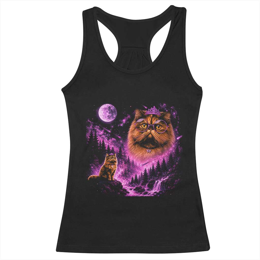 Princess Cat Howling To The Moon Vintage 90s Nature Racerback Tank Top TS11 Black Print Your Wear