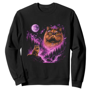 Princess Cat Howling To The Moon Vintage 90s Nature Sweatshirt TS11 Black Print Your Wear