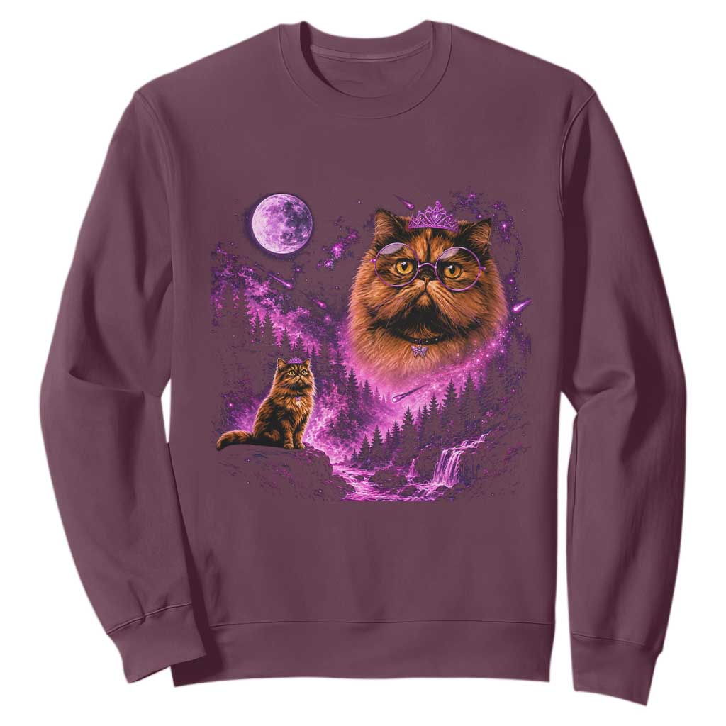 Princess Cat Howling To The Moon Vintage 90s Nature Sweatshirt TS11 Maroon Print Your Wear