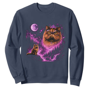 Princess Cat Howling To The Moon Vintage 90s Nature Sweatshirt TS11 Navy Print Your Wear
