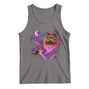 Princess Cat Howling To The Moon Vintage 90s Nature Tank Top TS11 Deep Heather Print Your Wear