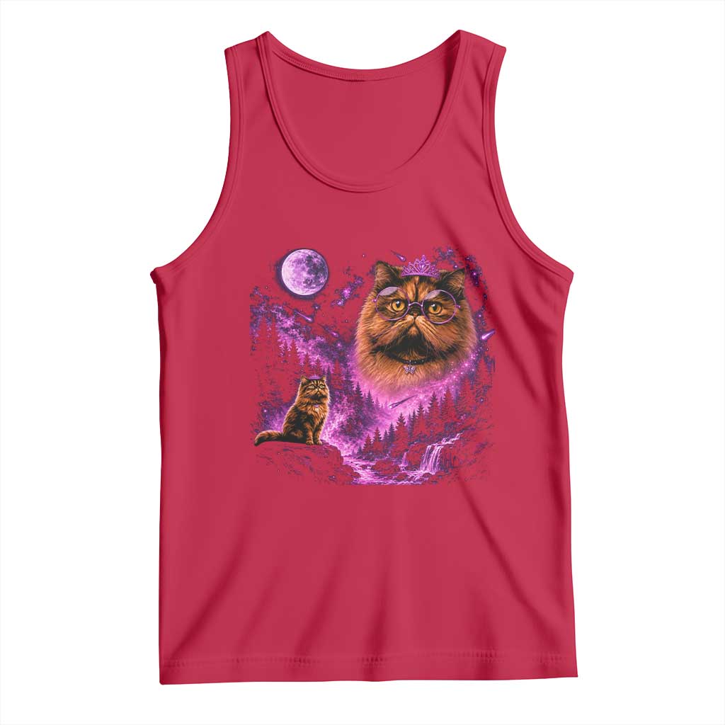 Princess Cat Howling To The Moon Vintage 90s Nature Tank Top TS11 Red Print Your Wear
