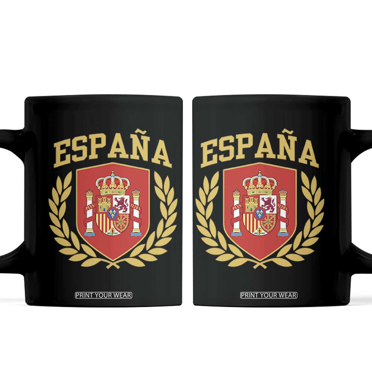 Espana Escudo Retro Spain Coat of Arms Español Coffee Mug TS11 Black Print Your Wear