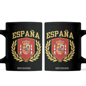 Espana Escudo Retro Spain Coat of Arms Español Coffee Mug TS11 Black Print Your Wear