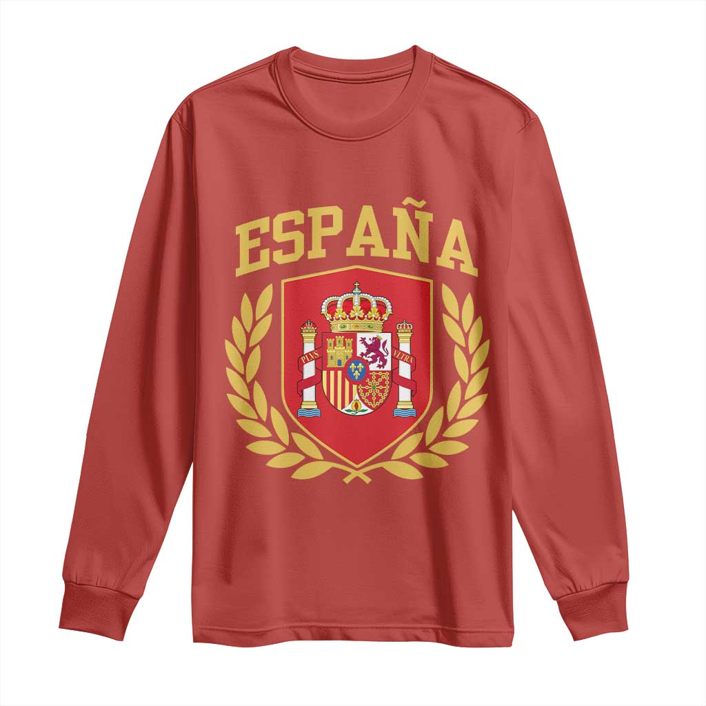 Espana Escudo Retro Spain Coat of Arms Español Long Sleeve Shirt TS11 Red Print Your Wear
