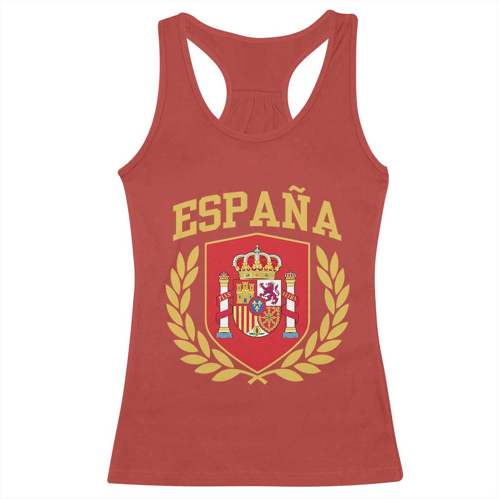 Espana Escudo Retro Spain Coat of Arms Español Racerback Tank Top TS11 Red Print Your Wear