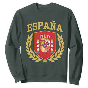 Espana Escudo Retro Spain Coat of Arms Español Sweatshirt TS11 Dark Forest Green Print Your Wear