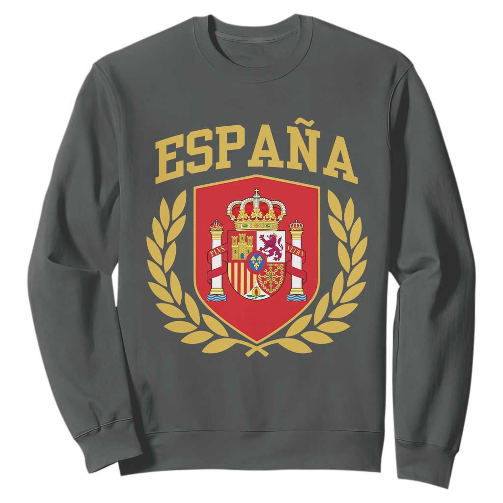 Espana Escudo Retro Spain Coat of Arms Español Sweatshirt TS11 Dark Heather Print Your Wear