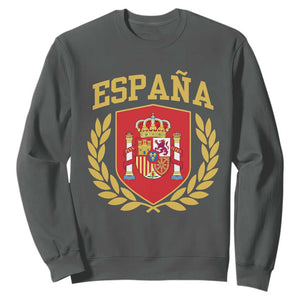 Espana Escudo Retro Spain Coat of Arms Español Sweatshirt TS11 Dark Heather Print Your Wear