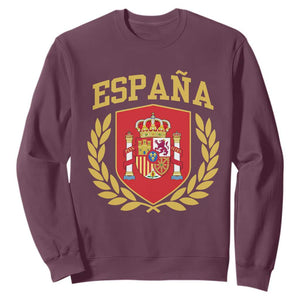 Espana Escudo Retro Spain Coat of Arms Español Sweatshirt TS11 Maroon Print Your Wear