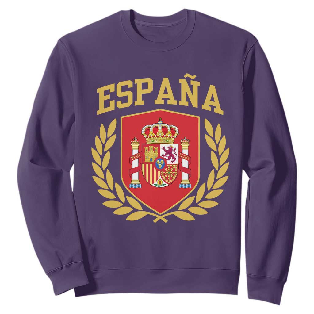 Espana Escudo Retro Spain Coat of Arms Español Sweatshirt TS11 Purple Print Your Wear