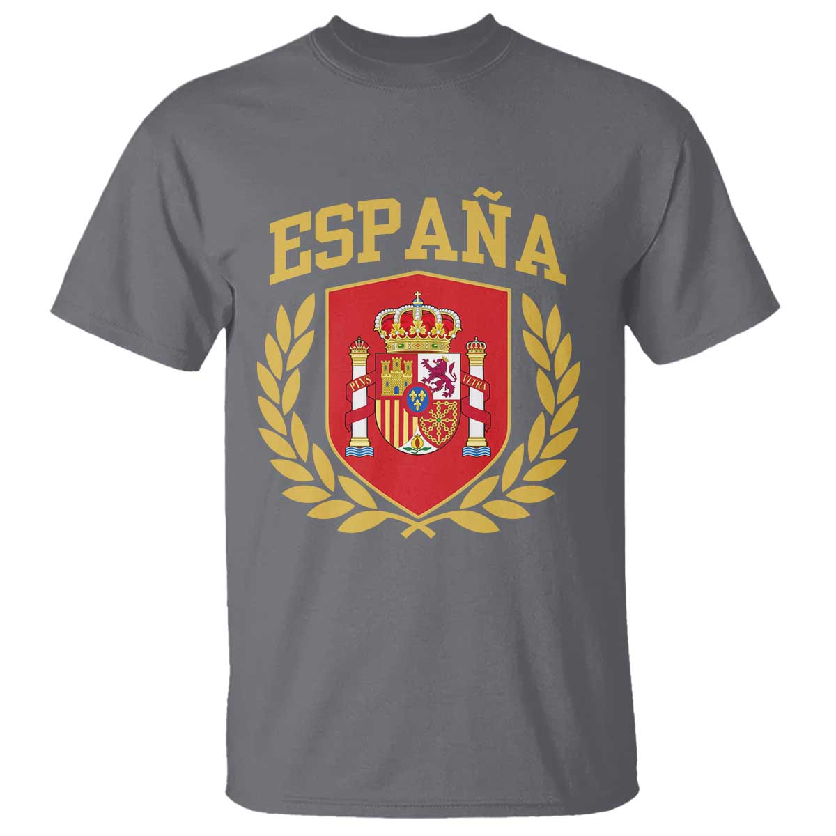 Espana Escudo Retro Spain Coat of Arms Español T Shirt TS11 Charcoal Print Your Wear