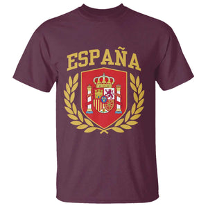 Espana Escudo Retro Spain Coat of Arms Español T Shirt TS11 Maroon Print Your Wear
