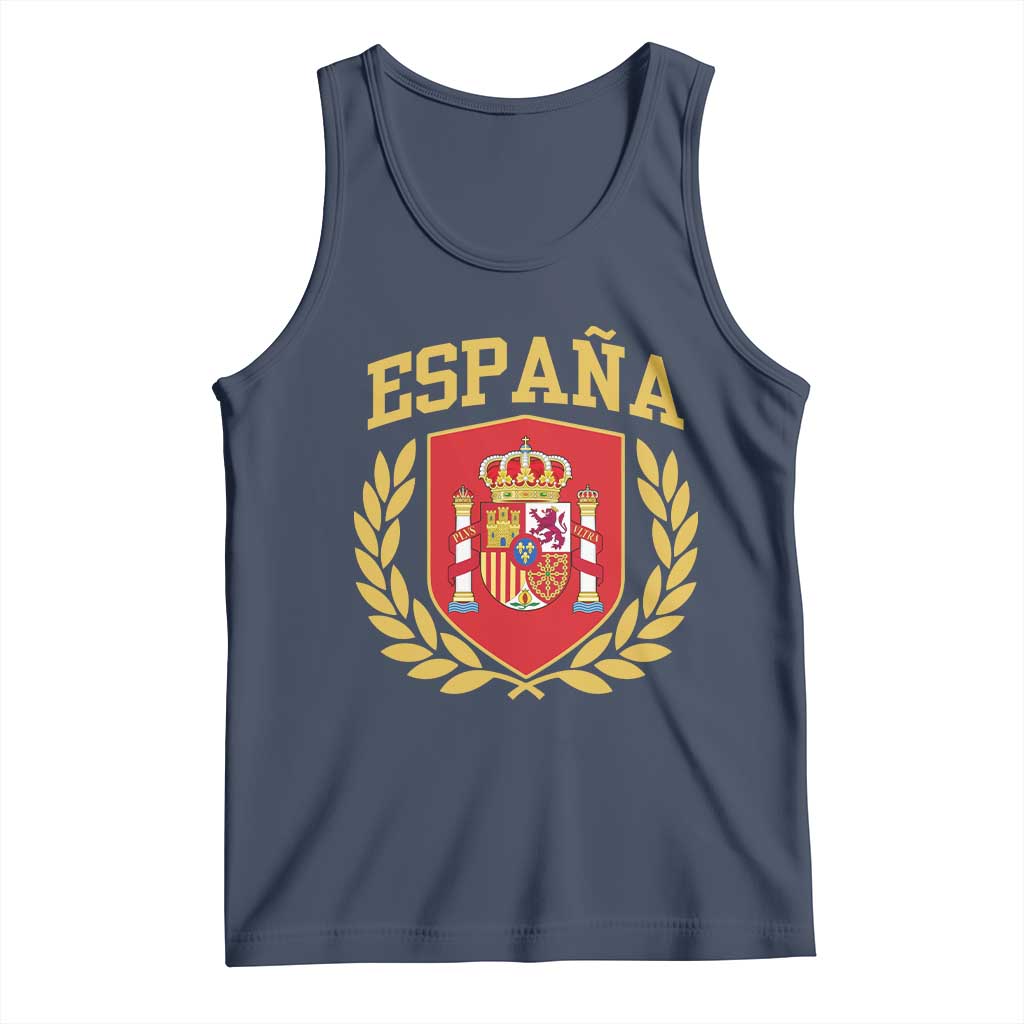Espana Escudo Retro Spain Coat of Arms Español Tank Top TS11 Navy Print Your Wear
