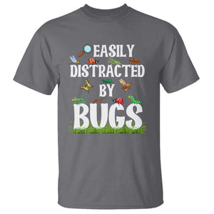 Funny Insects T Shirt Easily Distracted By Bugs Science School TS11 Charcoal Print Your Wear