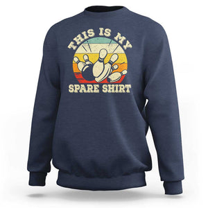 Funny Bowling Sweatshirt This Is My Spare Shirt Retro Ball Pins Strike Spilt TS11 Navy Print Your Wear