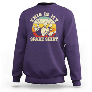 Funny Bowling Sweatshirt This Is My Spare Shirt Retro Ball Pins Strike Spilt TS11 Purple Print Your Wear