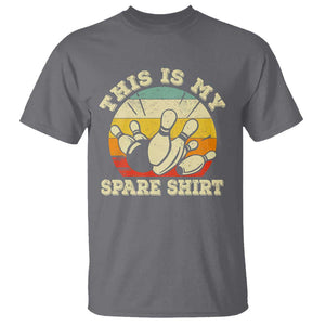 Funny Bowling T Shirt This Is My Spare Shirt Retro Ball Pins Strike Spilt TS11 Charcoal Print Your Wear