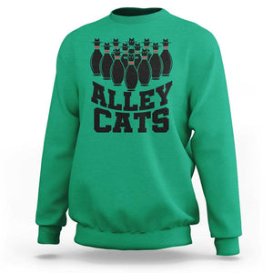 Funny Bowling Sweatshirt Alley Cats Bowler Player Pins Strike TS11 Irish Green Print Your Wear