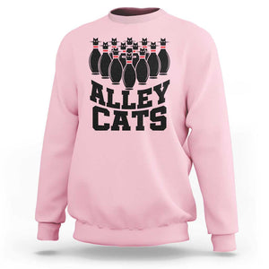 Funny Bowling Sweatshirt Alley Cats Bowler Player Pins Strike TS11 Light Pink Print Your Wear