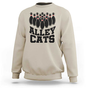 Funny Bowling Sweatshirt Alley Cats Bowler Player Pins Strike TS11 Sand Print Your Wear