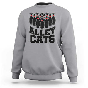 Funny Bowling Sweatshirt Alley Cats Bowler Player Pins Strike TS11 Sport Gray Print Your Wear