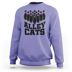 Funny Bowling Sweatshirt Alley Cats Bowler Player Pins Strike TS11 Violet Print Your Wear