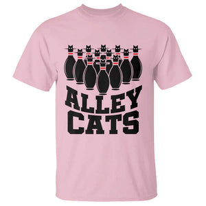 Funny Bowling T Shirt Alley Cats Bowler Player Pins Strike TS11 Light Pink Print Your Wear